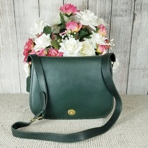 Rare Coach Ranch Bag Forest Green 9852